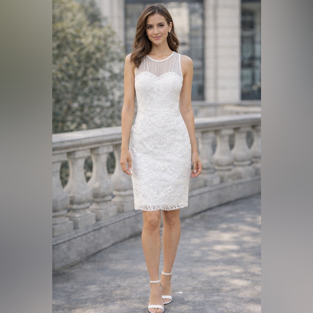Ardrianna Papelle NWT ivory lace and sequin sheath dress.  Gorgeous size 2